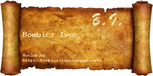 Bombicz Ivor névjegykártya